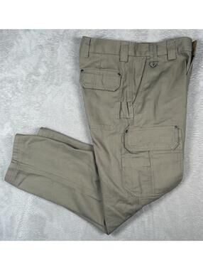 Duluth Trading Co Pants Mens 30x30 Fire Hose Canvas Utility Workwear Cargo Beige